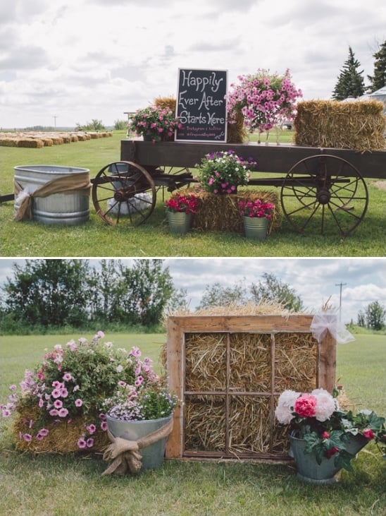 rustic farm wedding ceremony entrance decor