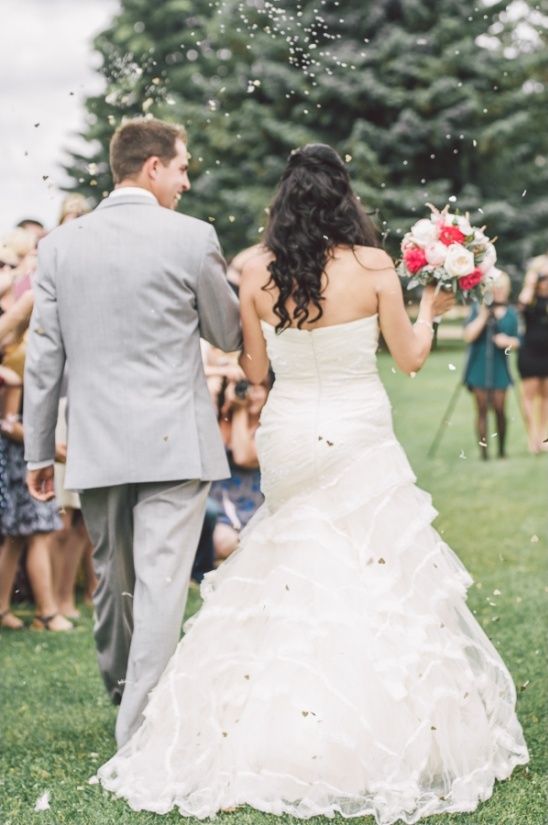 throw heart confetti at end of ceremony