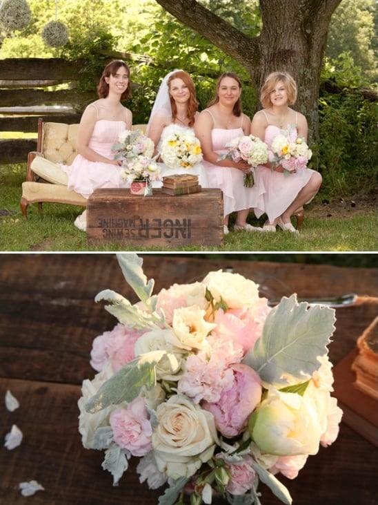 light pink bridesmaid bouquets