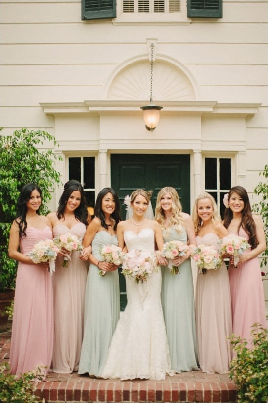 long pastel bridesmaid dresses