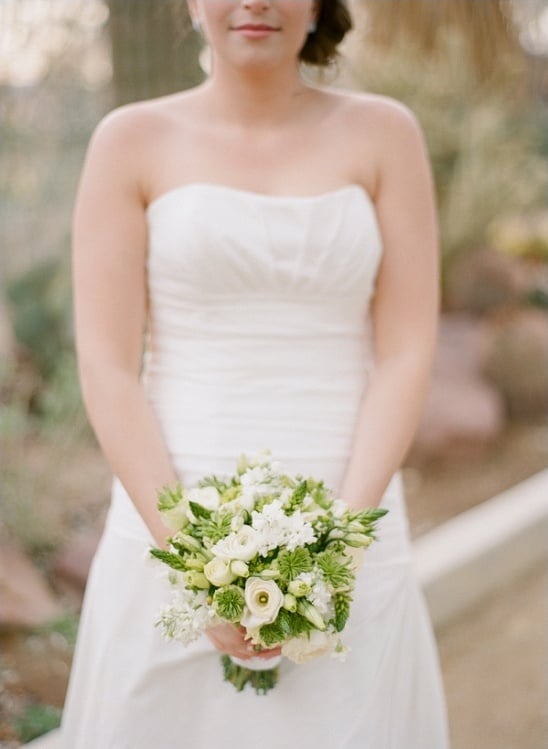 white and green wedding bouquet by enchanted florist