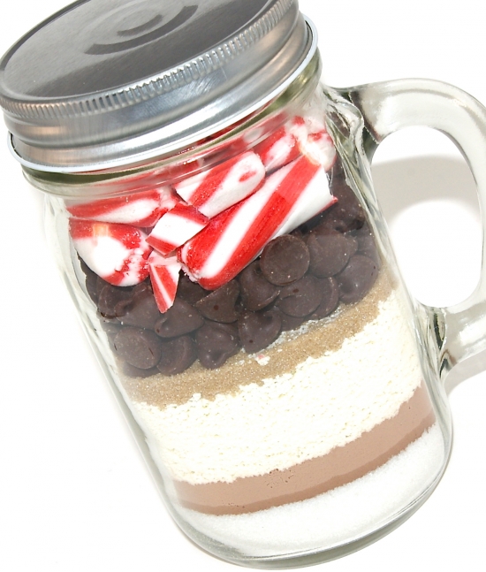 Mint Hot Chocolate Mix in Mason Jar Mugs