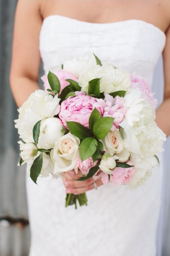 pink and white peony bouquet
