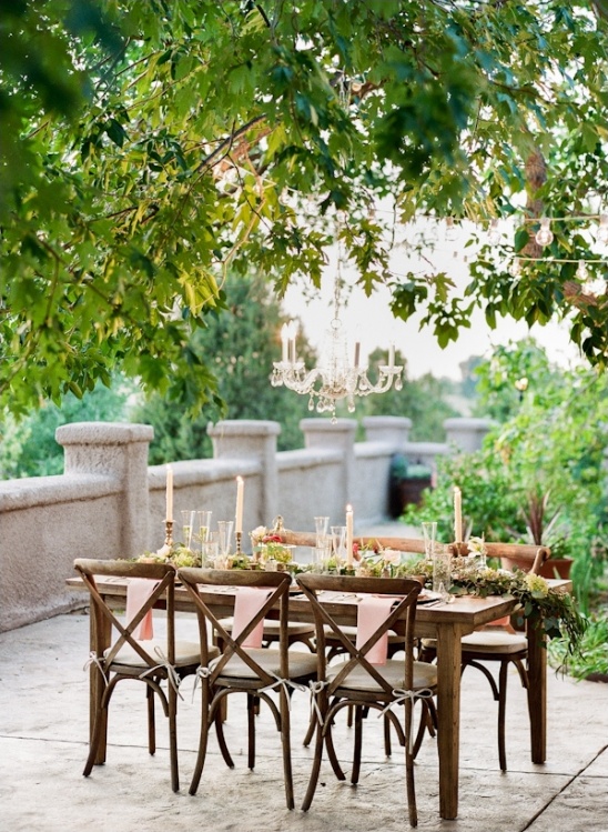 elegant patio wedding reception