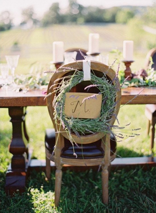 lavender wreath chair sign