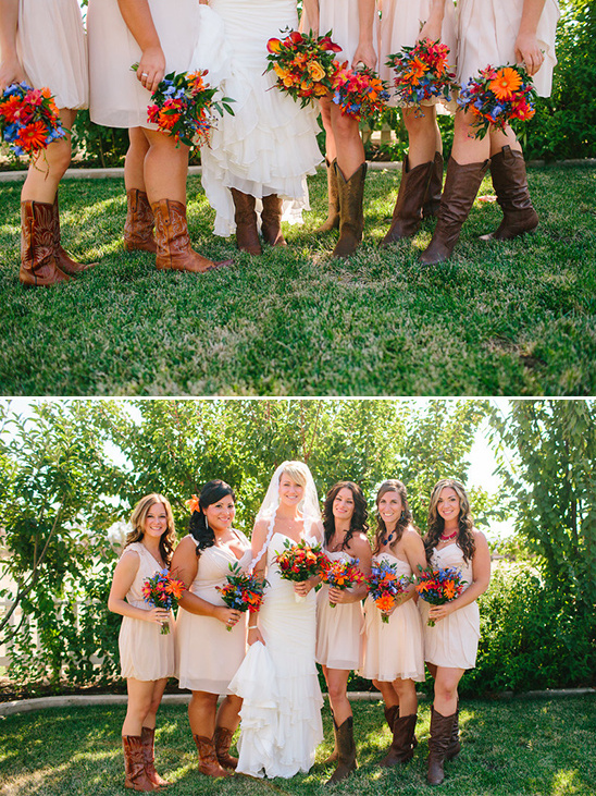cowboy boots bridesmaid dresses