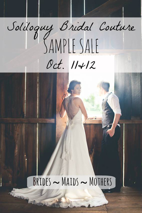 SAMPLE SALE at Soliloquy Bridal Couture