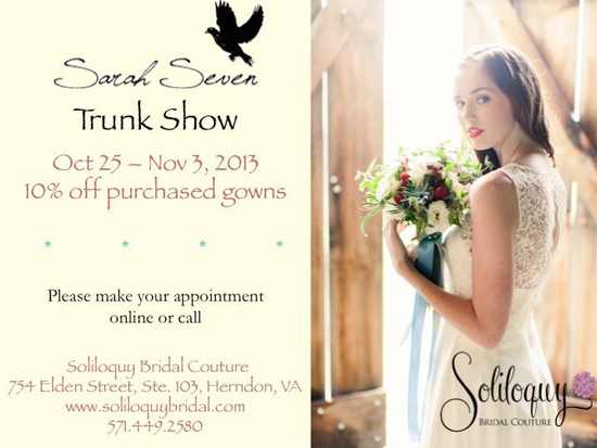 Sara Seven Trunk Show at Soliloquy Bridal