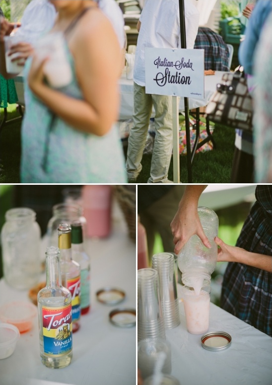 italian soda station at wedding