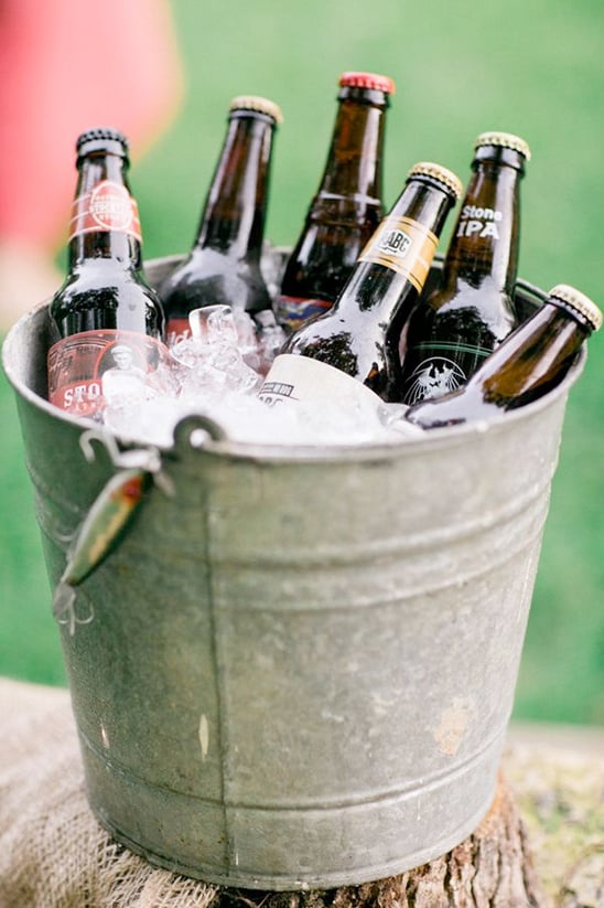 bucket filled with beer