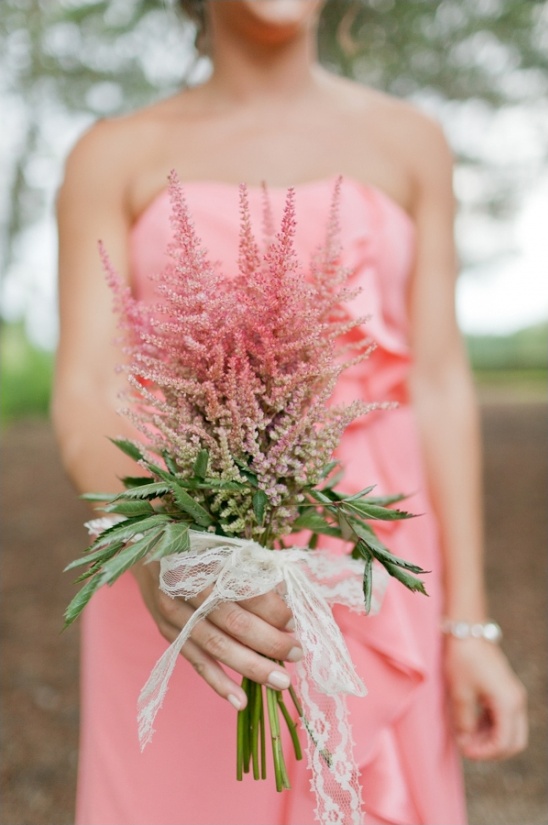 lace wrapped bridesmaid bouquet