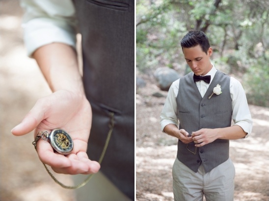 black white and gray groom look