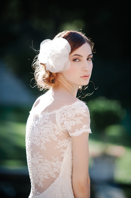 lace sleeved wedding gown