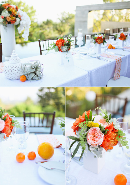 summertime california wedding table decor