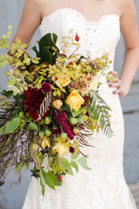 loose fall wedding bouquet from Three Leaf Floral