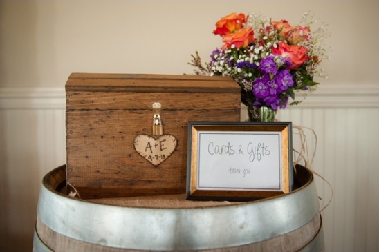 wooden chest for cards and gifts