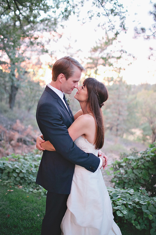 Loving couple embracing outdoors