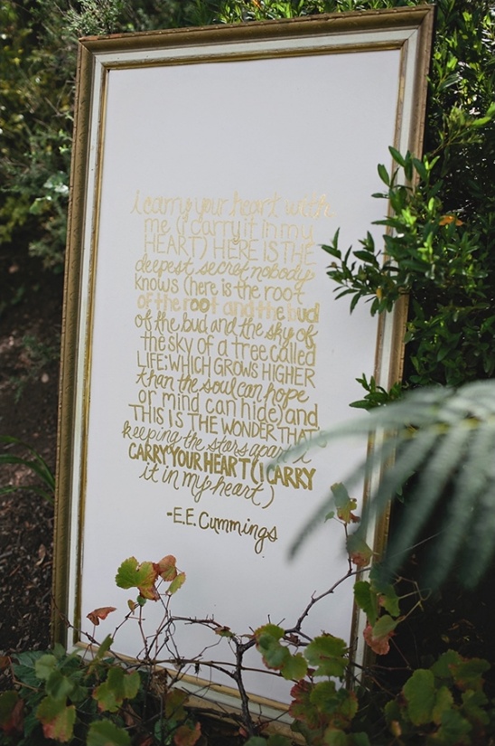 Framed E E Cummings poem: carry your heart in my heart