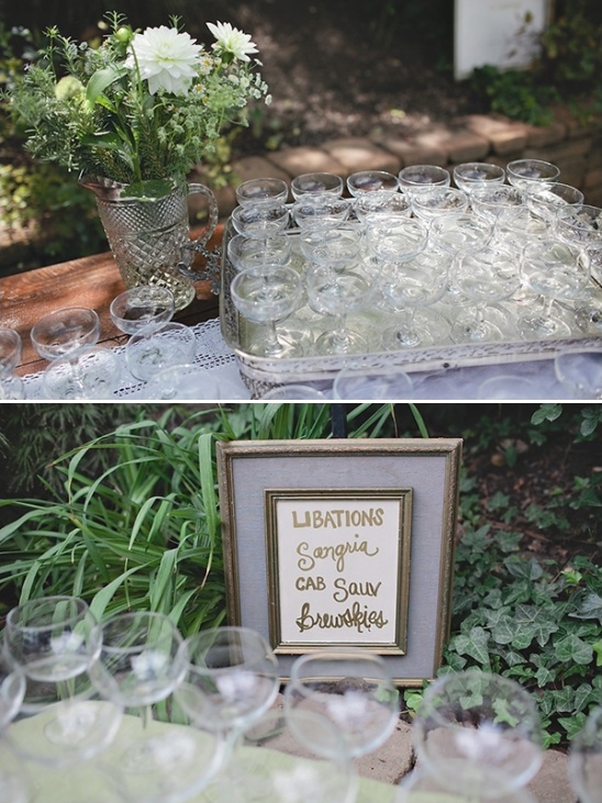 Drinks selection board outdoor party