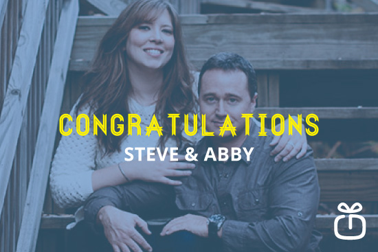 Congratulations Steve and Abby! A happy couple is on the photo