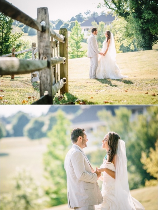 Happy bride and groom on their wedding day