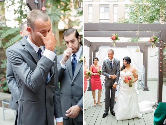 Groom shedding tears during an emotional wedding day