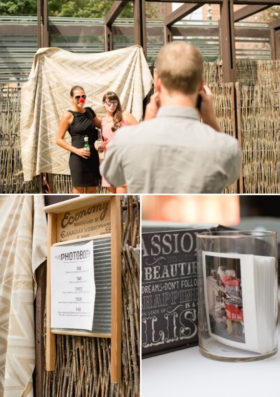 Wedding photobooth photos and setup with fun props
