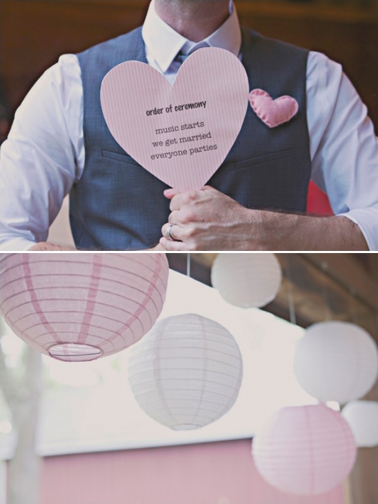fun heart wedding sign on popsicle stick