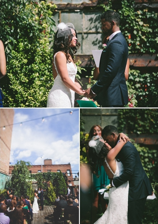 Beautiful couple exchanging vows at an outdoor wedding ceremony