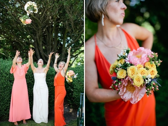 mismatched peach bridesmaid dresses