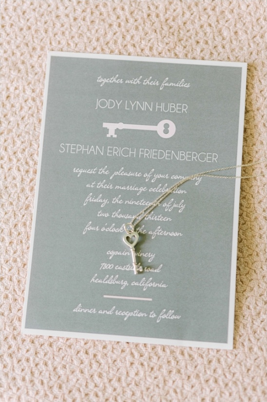 vintage key wedding invite
