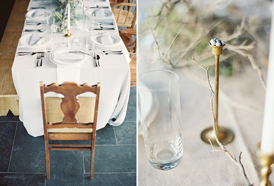 Elegant tablescape with a wooden chair and candle holder decor