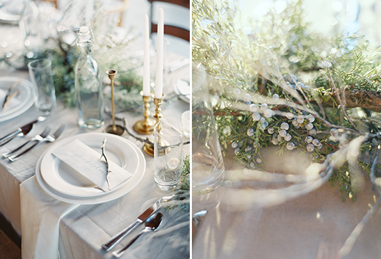 Elegant table setting with greenery and candles for a special occasion