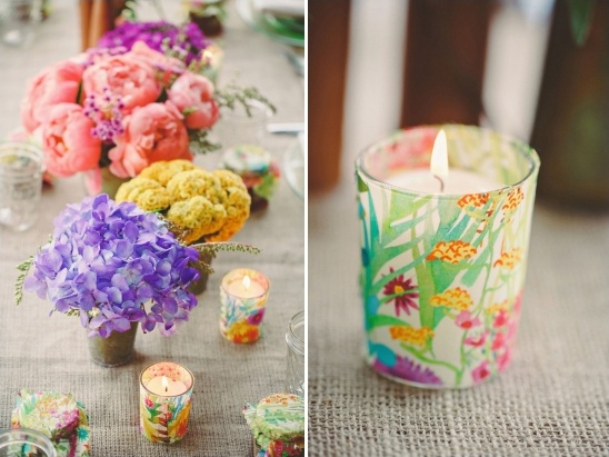 brightly colored bridal luncheon ideas