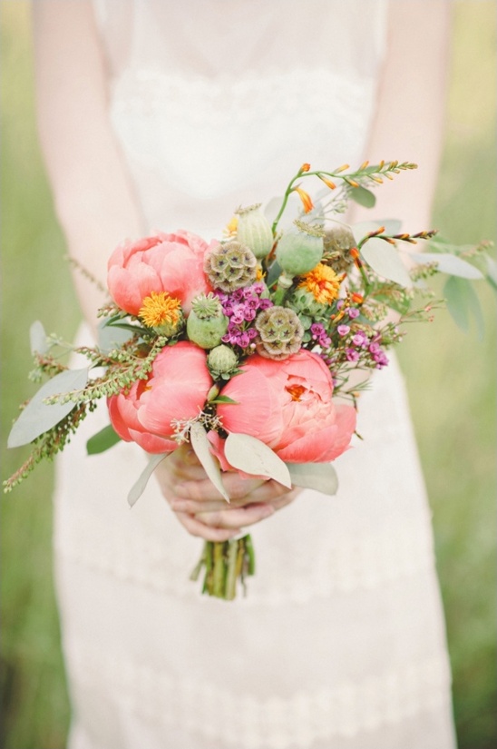 colorful peony bouquet