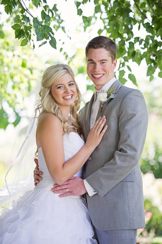 Happy couple in wedding attire