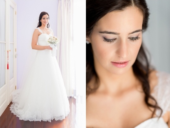 Stunning bride in elegant wedding gown, ready for her big day