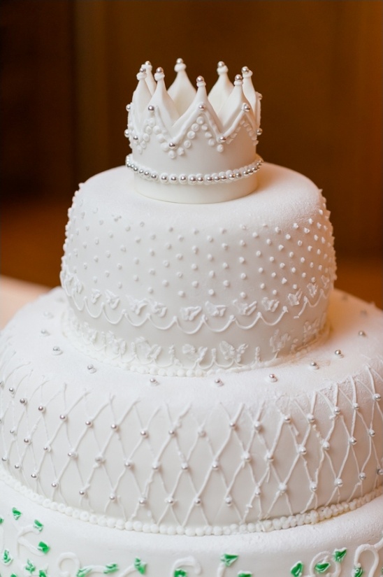 White cake with crown topper