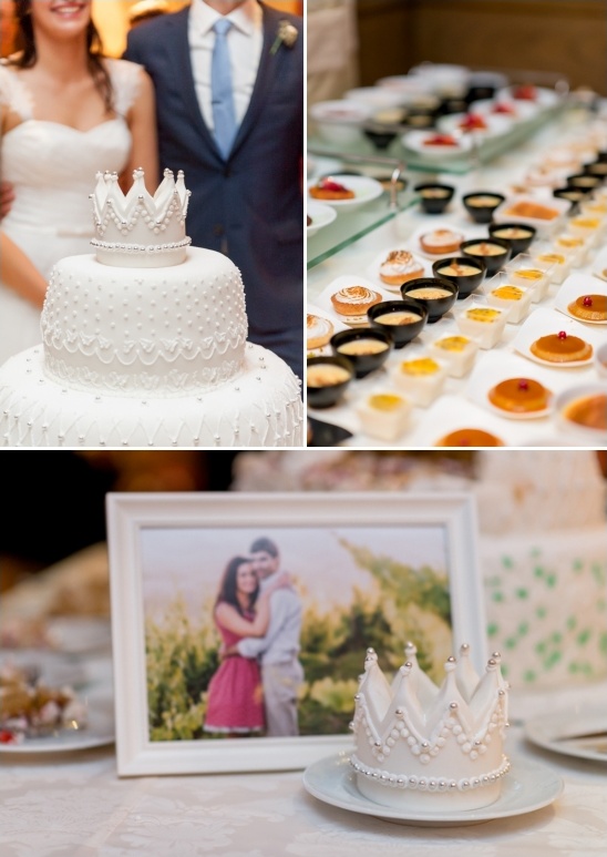 Wedding cake with crown,  delicious desserts