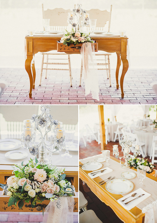 Elegant wedding table setting with floral centerpiece and candles