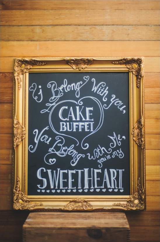 cake buffet chalkboard sign