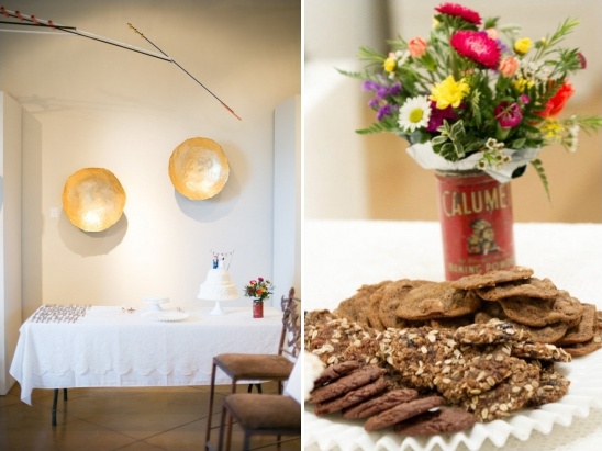 Cozy event with flowers, cookies, and cake with decorative art