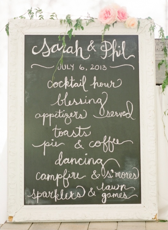 chalkboard wedding agenda
