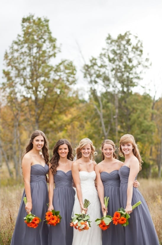 long gray bridesmaid dresses
