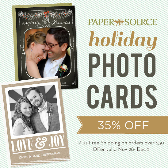 sale on paper-source holiday photo cards
