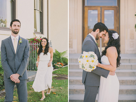 Bride and groom on their wedding day, happy and in love