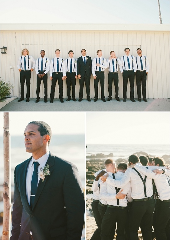 Groomsmen in matching outfits, celebrating a wedding day