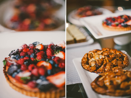 Delicious fruit tarts and pies display at the dessert shop, yummy!
