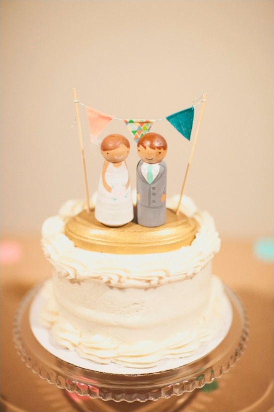 cute wooden wedding cake topper