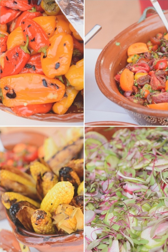 Delicious array of grilled vegetables and colorful summer salads